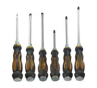 Juego de destornilladores magnéticos ranurados y cruzados con agarre de goma para reparación de equipos y mantenimiento industrial