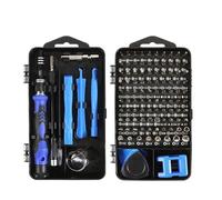 Juego de destornilladores magnéticos Torx Phillips, Kit puntas tornillo con controlador eléctrico, llave removedora, herramientas reparación teléfono y PC(122 in 1 Blue)