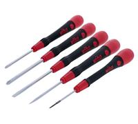 Juego de destornilladores ranurados y Phillips de precisión, 5 piezas