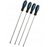 Juego de Destornilladores Súper Largos 450mm - Set 4 Piezas Phillips y Plano - Herramientas Profesionales Extra Largas para Zonas de Difícil Acceso - Mango Antideslizante