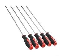 Juego de destornilladores Torx extralargos de 400 mm, acero al cromo vanadio con mango de goma ergonómico para cierres de difícil acceso (5 piezas T15-T30)
