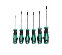 Juego de destornilladores TX para tornillos Torx 6 pzs. con ENSURE-punta de acero Q-50 de WIESEMANN 1893 I T10, T15, T20, T25, T30, T40 I Con punta magnética I 81147