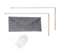 Juego de detector de metales de varillas de radiestesia de cobre, para péndulo de cristal para encontrar agua Herramientas de detección de caza del tesoro (E)