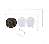 Juego de detector de metales de varillas de radiestesia de cobre, para péndulo de cristal para encontrar agua Herramientas de detección de caza del tesoro (D)