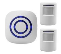 Juego de detectores de paso, detector de movimiento con 1 receptor electrónico plug-in, 2 detectores de movimiento PIR, alarma inalámbrica para tienda, caravana, hogar, garaje