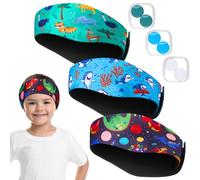 Juego de diadema de natación de silicona suave, incluye 3 piezas de banda segura para los oídos, 3 pares de tapones para los oídos de natación, diademas de natación para niños y adultos, tapones