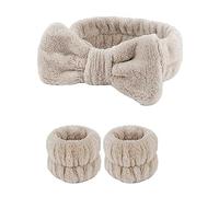 Juego de diadema y pulsera para lavado facial para mujer, diadema de maquillaje femenino, pulseras para lavar la cara para mujer, diademas de spa para mujer, diademas y pulseras para el cuidado de la