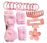 Juego de diademas y muñequeras de microfibra suave para lavado facial, bandas elásticas con lazo para maquillaje y cuidado de la piel