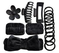 Juego de diademas y muñequeras de microfibra suave para lavado facial, bandas elásticas con lazo para maquillaje y cuidado de la piel