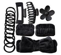 Juego de diademas y muñequeras de microfibra suave para lavar la cara, bandas elásticas con lazo para maquillaje y cuidado de la piel, juego de diadema para ducha