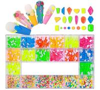 Juego de diamantes de imitación para decoración de uñas con diamantes brillantes, juego de decoraciones de cristal, 1 Uds, caja de rejillas, 21 formas de 2500 Uds.-Neno 2500 Uds.