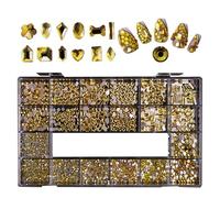 Juego de diamantes de imitación para decoración de uñas con diamantes brillantes, juego de decoraciones de cristal, 1 Uds, caja de rejillas, 21 formas de 2500 Uds.-Lima, 2500 Uds.