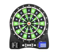 Juego De Diana Electrónica De 13 Pulgadas con Pantalla LED, 8 Jugadores, Diana De Dardos De Puntuación Automática con Iluminación, 48 Juegos con 6 Dardos, Profesional(Green)