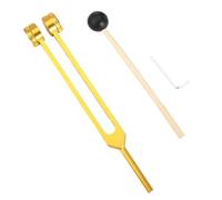 Juego de diapasón 128 Hz, bioacústico aleación aluminio con sonido, ajustable, colorido para la sanación de los chakras, terapia de sonido(Gold-gear head)