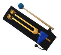 Juego de diapasones 136,1 Hz Diapasón con transporte y mazo para la sanación de los chakras, terapia de sonido(Gold)