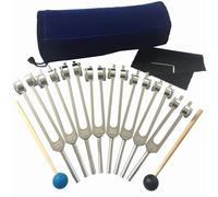 Juego de diapasones de chakras, 8 diapasones de chakras plateados para meditación con martillo de silicona * 2, para diversas prácticas, meditación, regalo ideal para mujeres