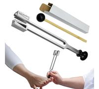 Juego de diapasones, instrumento de meditación con martillo de reflejos, diapasón para instrumentos de curación, frecuencia ajustable, herramienta de curación multiusos, 27 cm, para curación con sonid