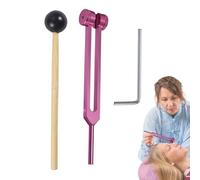 Juego de diapasones Solfeggio,Juego de diapasones,Diapasones de aleación de aluminio de 128 Hz | Kit de diagnóstico de frecuencia preciso, incluye mazo de diapasón para relajación y yoga