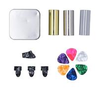 Juego de Diapositivas para Guitarra, 3 Tamaños, Acero Inoxidable, Latón Acrílico con Púas para Dedo, Accesorios para Guitarra, Banjo, Bajista