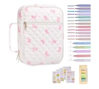 Juego de diario de la Biblia, accesorios de lectura con estuche, 12 marcadores de colores, 5 bolígrafos, 75 marcadores, 200 etiquetas, accesorios de diario bíblico para profesores, escuela de oración