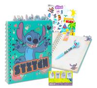 Juego de diario Disney Lilo & Stitch - Paquete con cuaderno en espiral con pegatinas con pestaρas divisorias Mαs | Set de diario Stitch para niρo