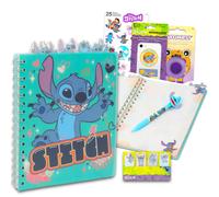 Juego de diario Disney Lilo & Stitch - Paquete con cuaderno en espiral de Stitch y Angel con pestaas divisorias y bolgrafo adhesivo Ms | Set d