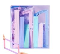 Juego de dibujo, herramientas de dibujo magnéticas, regla y de | Kit de geometría magnética y ABS con 15 tiras, reglas de medición y semicírculo para estudiantes, arquitectos, ingenieros