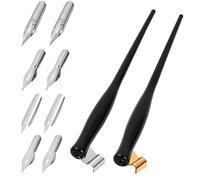Juego de Dibujo Profesional Puntas de 8 Pluma y 2 Soportes, Kit de Plumas de Inmersión para Caligrafía, Juego de Pluma para Cómics de Caligrafía, Perfecto para Cómics, Caligrafía y Dibujantes
