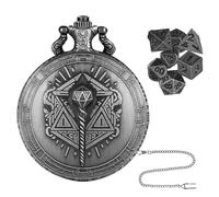 Juego de Dice - Alloy, Pocket Watch Size Dice Set Durable Design | Portable and Chain-Attached Accessory, Pocket Watch Dices for Board Games, Tabletop RPGs, Role-Playing, Travel