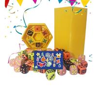 Juego de Dice Family Games, Toss Dice Game, Fun Indoor Activity Set for Classroom, Travel, Entertainment, Party, Picnic, Camping, School, 2,99 x 2,99 x 5,98 pulgadas, Blue and Yellow Colored