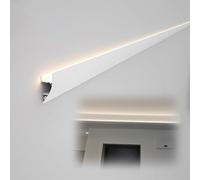 Juego de difusor comercial LinearTrack de montaje en pared con canal de aluminio para soluciones de iluminación de techo y pared (tira de luz no incluida)