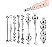 Juego de dilatadores uretrales Catéter de tapón de pene de metal Tapón uretral de acero inoxidable Dilatador de pene Estimulación del glande Masturbación Juguete sexual para hombres