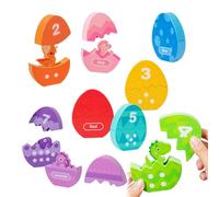 Juego de dinosaurios a juego | 3D Educational Egg Wooden Play | Shape Sorting Toys for Preschool Elementary Classroom Party Activitivities; Christmas Birthday Morning Home Family Time Kids Learning