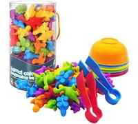 Juego de dinosaurios para niños individuales con sorting tazas, clasificación de color y entrenamiento educativo sensual, juego de regalo para Toddlers de edad preescolar de 3 años y hacia arriba