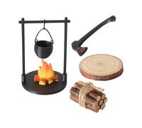 Juego De Diorama De fogata-De Jardín De : Accesorios De Escena De fogata-Y En Miniatura, Kit Decorativo para Acampar En Casa De Muñecas | Creativo para Contar Historias En Interior