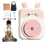 Juego de discos de alfarería para niños, cerámica para niños, rueda de arcilla eléctrica para niños, juego de alfarero, juego de alfarería para principiantes, juguetes educativos, pintura de cerámica