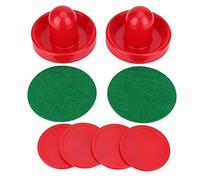 Juego de Discos de Empuje de Hockey sobre Hielo, plástico Duradero, Accesorios Ligeros para porteros, Repuesto para Juegos de Mesa, 2 empujadores, 4 Discos, Rojo y Verde (Tamaño Grande 96mm)
