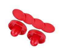 Juego de Discos de Empuje de Hockey sobre Hielo, plástico Duradero, Accesorios Ligeros para porteros, Repuesto para Juegos de Mesa, 2 empujadores, 4 Discos, Rojo y Verde (Tamaño pequeño 60 mm)