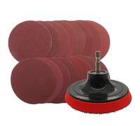 Juego de discos de lijado de 100 piezas de 4 pulgadas con adaptador de taladro M10 - Papel de lija de gancho y bucle, grano 40-2000(120grit)