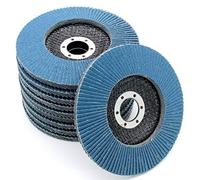 Juego de discos de ventilador FD-Workstuff Premium │ azul │ 10 piezas │ diámetro 125 mm │ paquete mixto (2 x grano 40/60, 3 x grano 80/120 cada uno) │ acero inoxidable │ discos abrasivos
