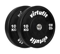 Juego de discos para entrenamiento con pesas VirtuFit de goma - Disco de pesa olímpica de goma - 50 mm - Juego de 2 x 10 kg