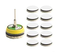 Juego de discos pulidores de lana de 2 pulgadas con para pulidora de coche, pintura de cristal, muebles, 11 piezas