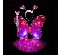 Juego de disfraces de | Disfraz de para niña con , Little Fairy Princess Dress Up Role Play LED Light Up Costume Set para niñas
