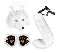 Juego de disfraces de lobo de lobo, accesorios de vestir de lobo falso, Dress Up Party Women Cosplay traje para Halloween Masquerade Carnival Fashion Show Events Performance Role Play Events