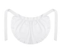 Juego de disfraz colonial de 3 piezas de gorro blanco, chal de sirvienta, medio delantal, gorras blancas, disfraz colonial de Halloween