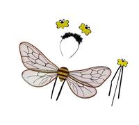 Juego de disfraz de abejas de 3/4 piezas para adultos, disfraz de abejas, diadema de abejas, tutú, falda, varita de ángel para Halloween, cosplay, abejas