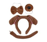 Juego de Disfraz para Cachorro de Perro, Juego de 4 Piezas, Accesorios de Disfraz de Animales | Versátil Diadema de Orejas de Perro de Peluche para la Cabeza, Cola, Pajarita, portátil, para