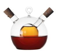 Juego De Dispensador De Aceite Y Vinagre 2 En 1, Botella Dispensadora De Aceite Y Vinagre De 350 Ml + 50 Ml, Botella De Aceite Y Vinagre De Vidrio Con Forma De Bola De 4 X 4,5 Pulgadas