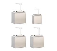 Juego de dispensador de salsa de acero inoxidable - Contenedores de condimentos de 2 L (3 piezas) y 1 L (1 unidad) para aceite, vinagre, soja, ketchup - restaurante, hogar, hotel