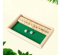 Juego De Doble Obturador De Madera - Juego De Dados De Madera Tradicional | Junta Familiar Divertida Para Niños Adultos, Reuniones De Fiestas De Matemáticas Y Estrategias Interesantes, Uso De Viajes C